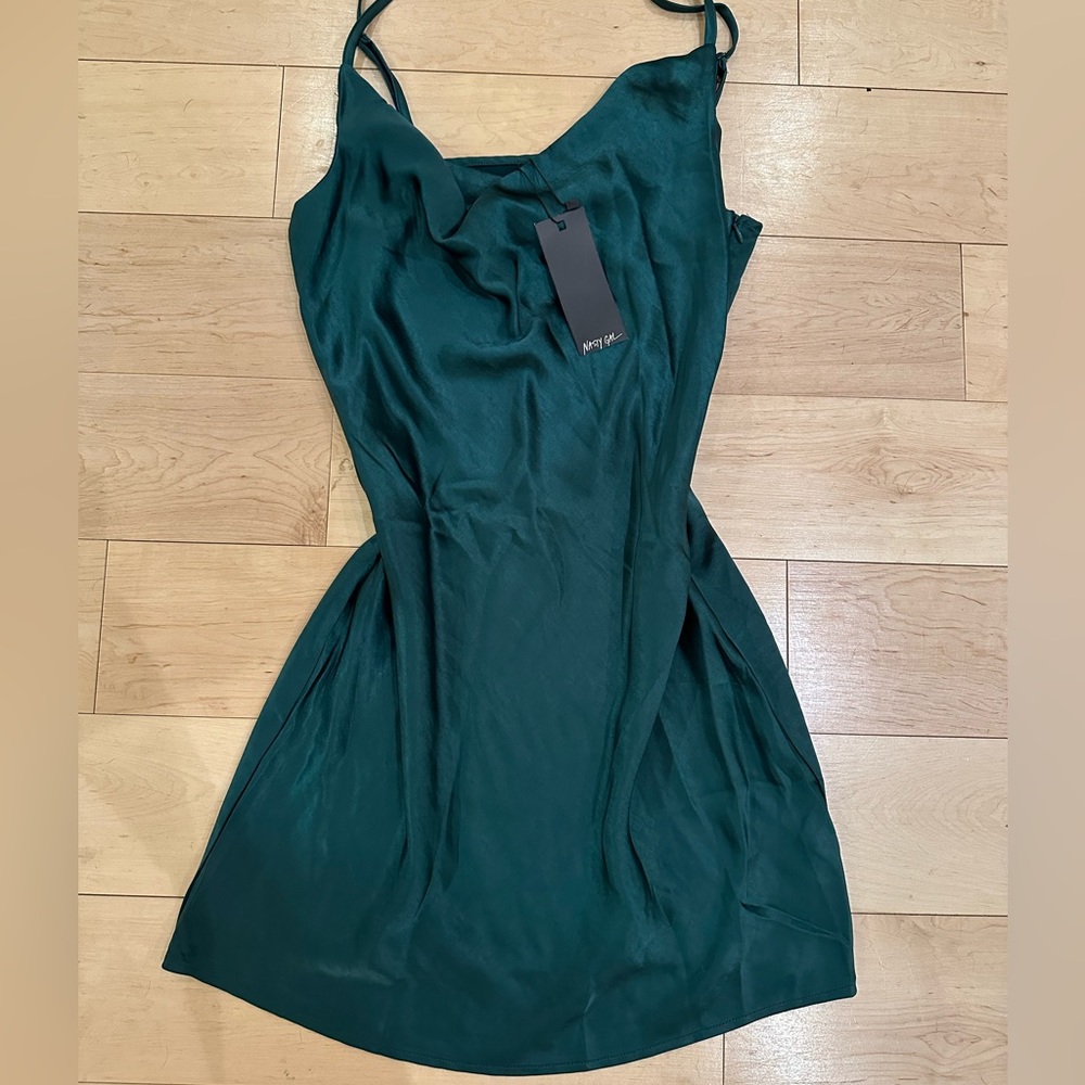 Silky turquoise slip dress !! NWT!!